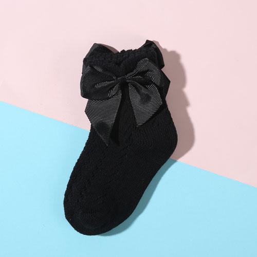 Летние сетчатые носки для новорожденных девочек, модные тонкие носки с бантом для девочек, аксессуары для детской одежды