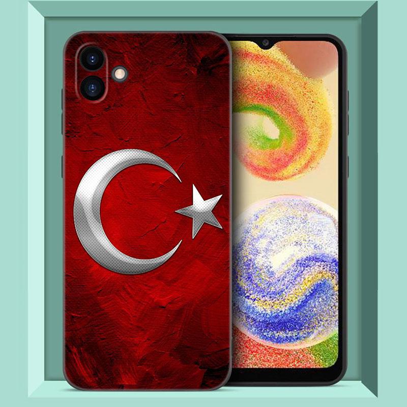 Turkey Turkish Flag Black Phone Case For Samsung Galaxy A01 A03 Core A04 E A02 A05 A10 A20 A21 A30 A50 S A6 A8 Plus A7 2018