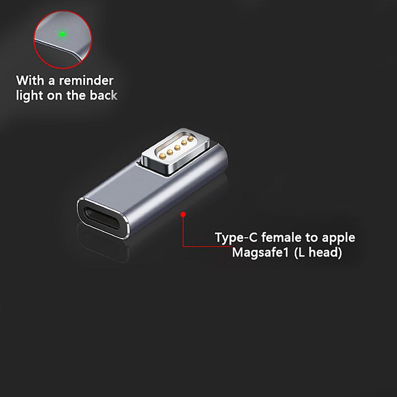 140W Type C Magnetic Adapter For Apple Magsafe 1/2/3 For Macbook Air Pro 90Degree Elbow Usb C Female Fast Charging Converter