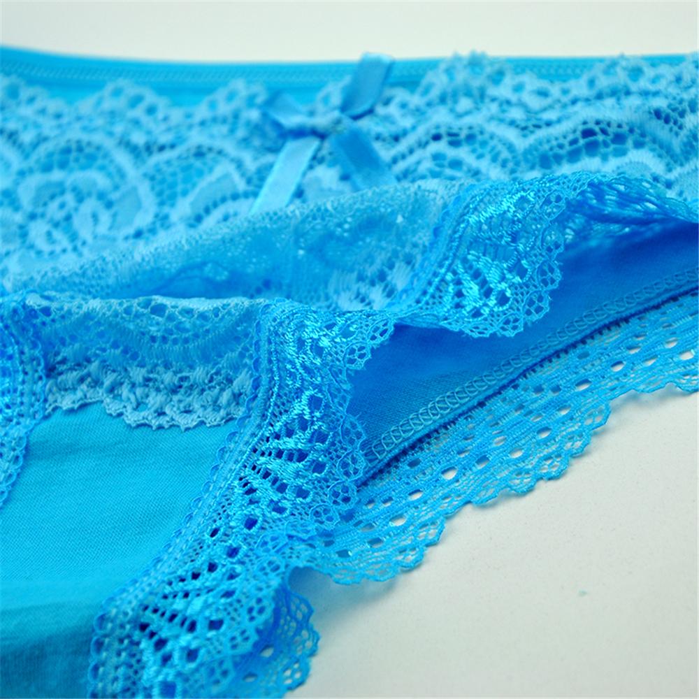 Womens Underwear Cotton Sexy Front Lace Low Waist Hipster Panties Briefs Ladies Knickers for Woman 6 PCS/Lot