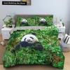 3D Panda Bedding Set Lovely China Black White Animal Duvet Cover King Queen Bamboo Comforter Cover 2/3pcs Polyester Quilt Cover