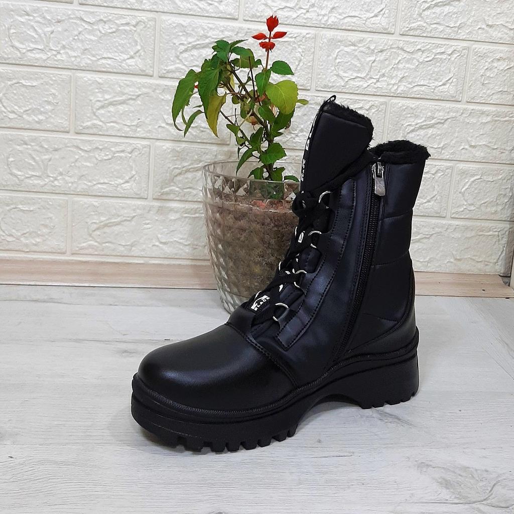 Twingo 875 Черные женские ботинки Nova на молнии с мехом внутри