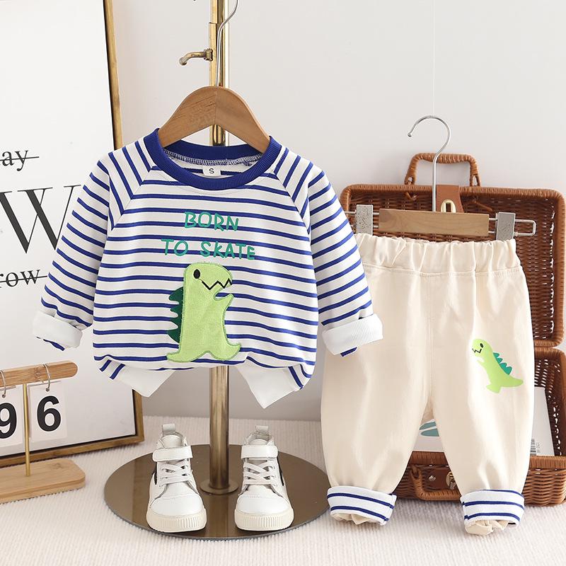 Новинка весны!: Модные двухкомпонентные комплекты со свитшотами с длинным рукавом для мальчиков, девочек, малышей и младенцев.