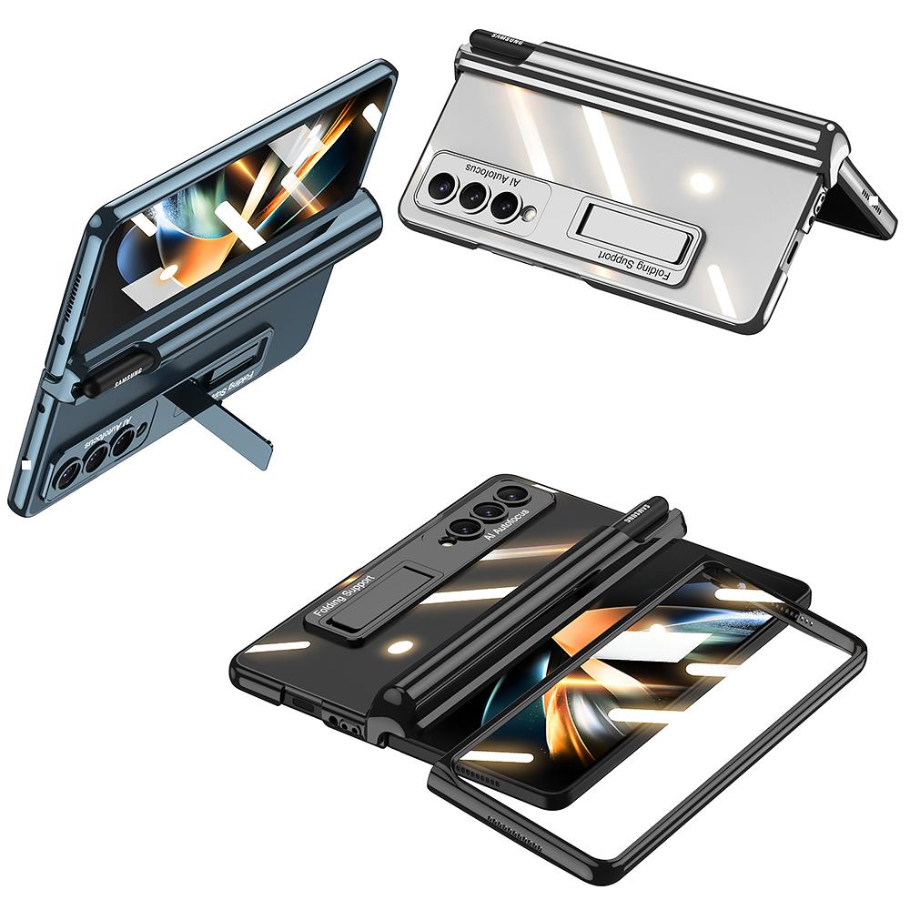 Магнитный чехол-держатель для ручек для Samsung Galaxy Z Fold 4 5g Fold 4, прозрачный чехол, противоударный чехол с пленкой из закаленного стекла