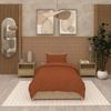 Parure housse de couette 3D microfibre 140x200 cm GAIA terra, par Soleil d'Ocre