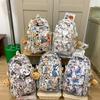 Backpack Capacity Large With Cartoon Cat Dog And Bear Print Designs For Daily