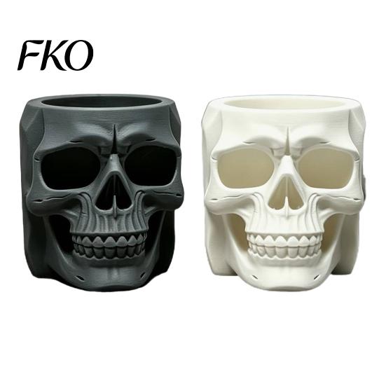 Gothic Style Gift for Him Skull Shape Pen Holder, Large Capacity Desktop Organizer, Matte Creative Statue Organizer Finish PLA Storage Cup Pens