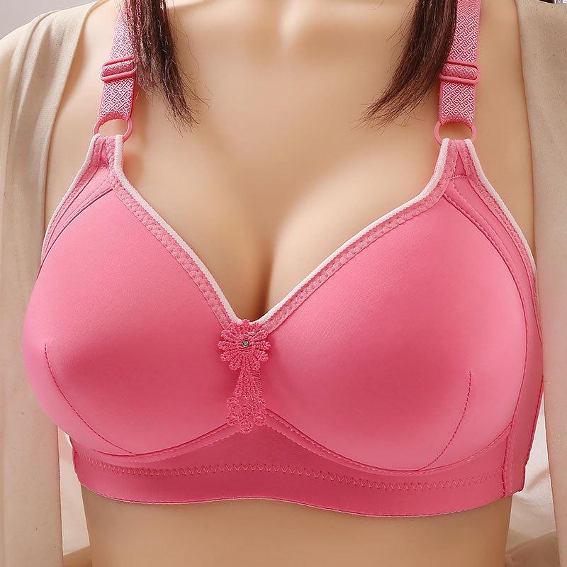 Cross-Border Smooth Push-Up Bra: Non-Magnetic, 3-Row Buckle Design for Middle-Aged & Elderly Moms