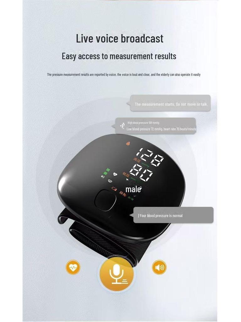 Перезаряжаемый медицинский тонометр на запястье с высокой точностью