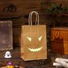 Pumpkin Ghost Pattern Goodie Bag Halloween Candy Bags with Luminous Prints, Thickened Sturdy Paper Favor Gift Bags, Trick or Treat Party Favors