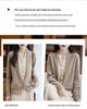 Women's French V-Neck Wool Cardigan - Faux Two-Piece, Long Sleeve, Color Block, Autumn/Winter Collection