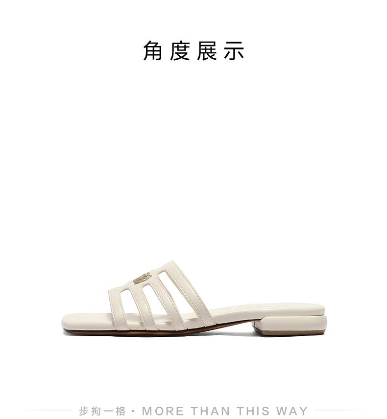 Senda Sandals Women's 2025 Summer New Home and Outdoor Flat Heeled Cool Slippers ZTG35BT5