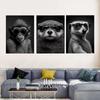Modern Funny Animals Decorative Painting Portrait of a Sea Otter With Sunglass Posters Prints for Living Room Wall Decor Unframe