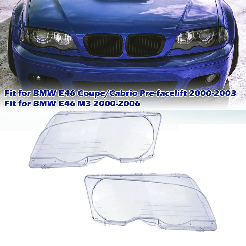 Прозрачная крышка объектива фары, абажур, подходит для BMW 3 серии E46 Coupe/Cabrio Pre-facelift 2000-2003 M3 00-06 Shell Car