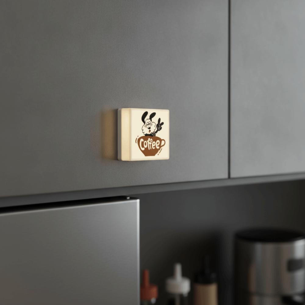 Adjustable Light Brightness Glowing Coffee Shop Fridge Magnet Coffee Light Box Sticker Gift