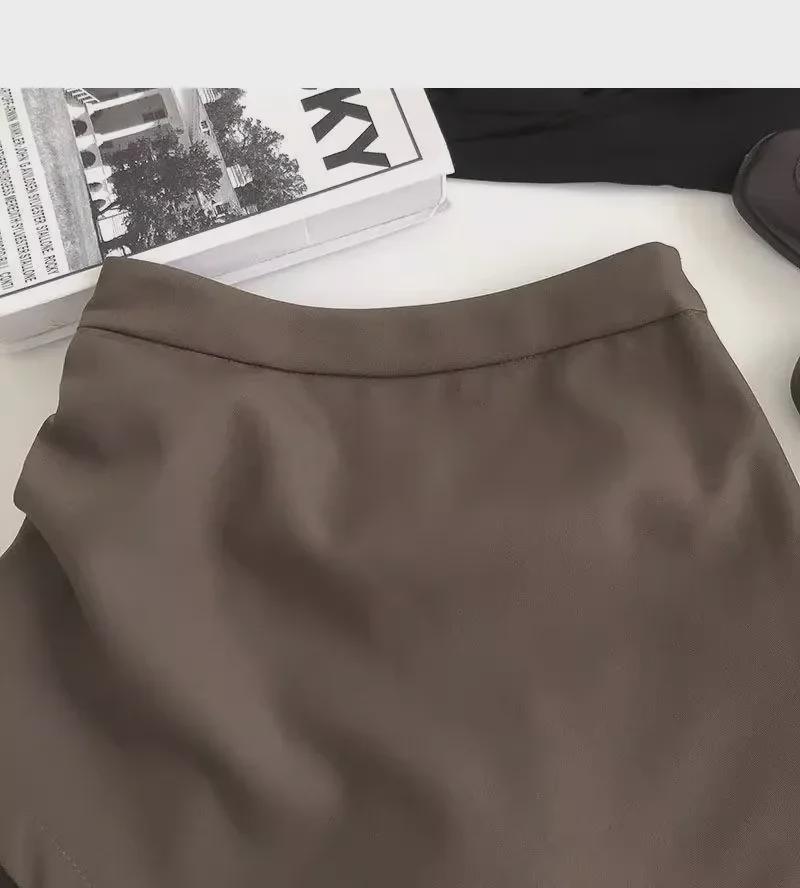 Spring 2024 Women's High Waist A-Line Pleated Drawstring Skirt - Slim, Fashionable Korean Style