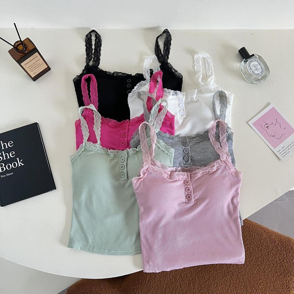 Рубчатый топ на бретельках, кружевной укороченный топ с лямкой на шее, женские летние майки на пуговицах с открытой спиной, модный вязаный топ, женский укороченный жилет без рукавов