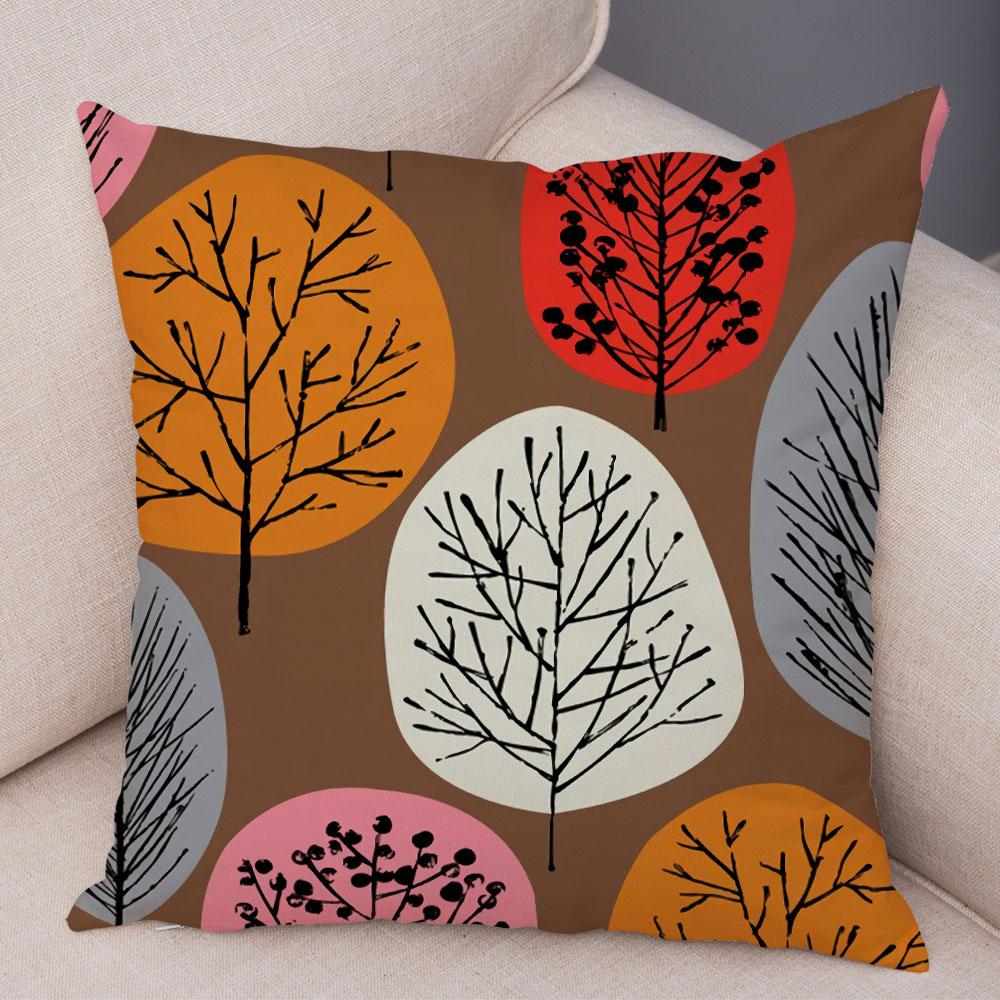 Абстрактное искусство, декоративная наволочка с геометрическим растением, деревом, цветком, диван, домашняя автомобильная наволочка