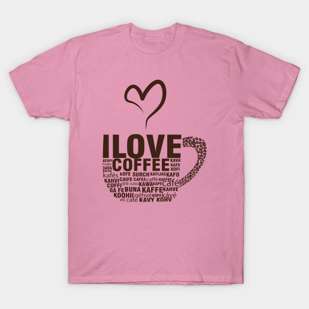 Футболка женщины Я люблю кофе Harajuku Печать Кавайи футболка Летний короткий рукав женский футболка Top Tee
