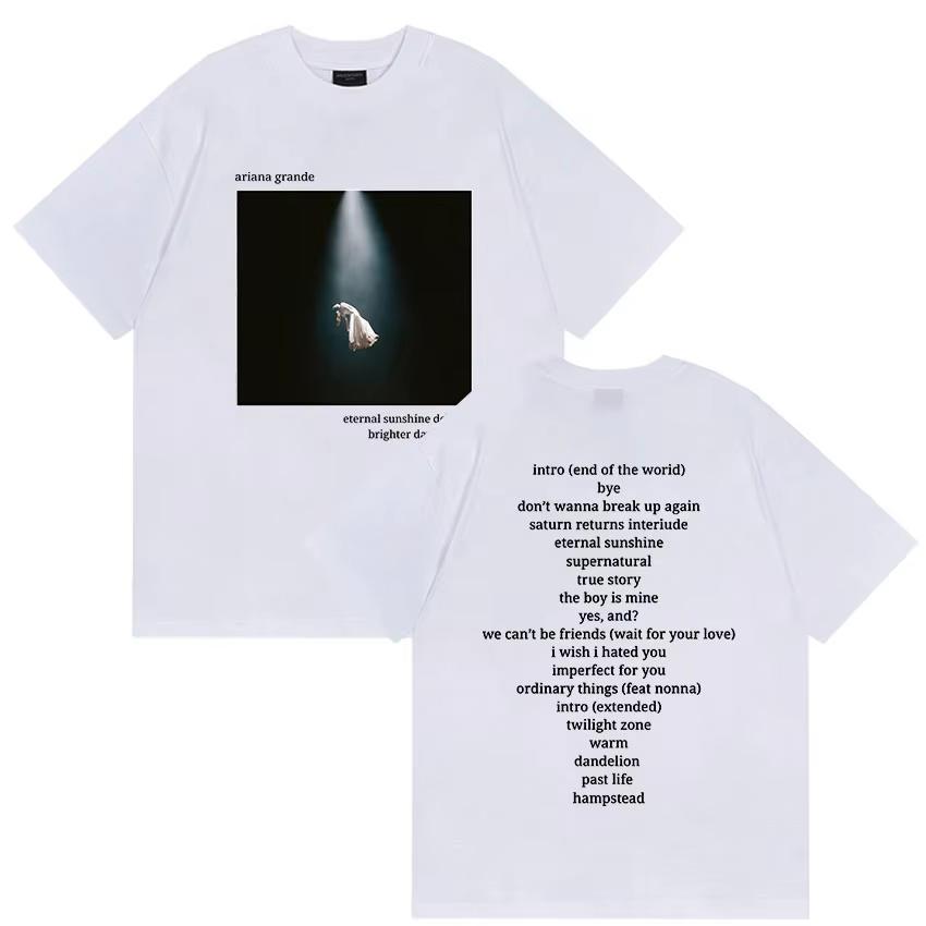 Ariana Grande Brighter Days Ahead Album Graphic T-shirt Men and Women Cotton Clothing Short Sleeved Tee