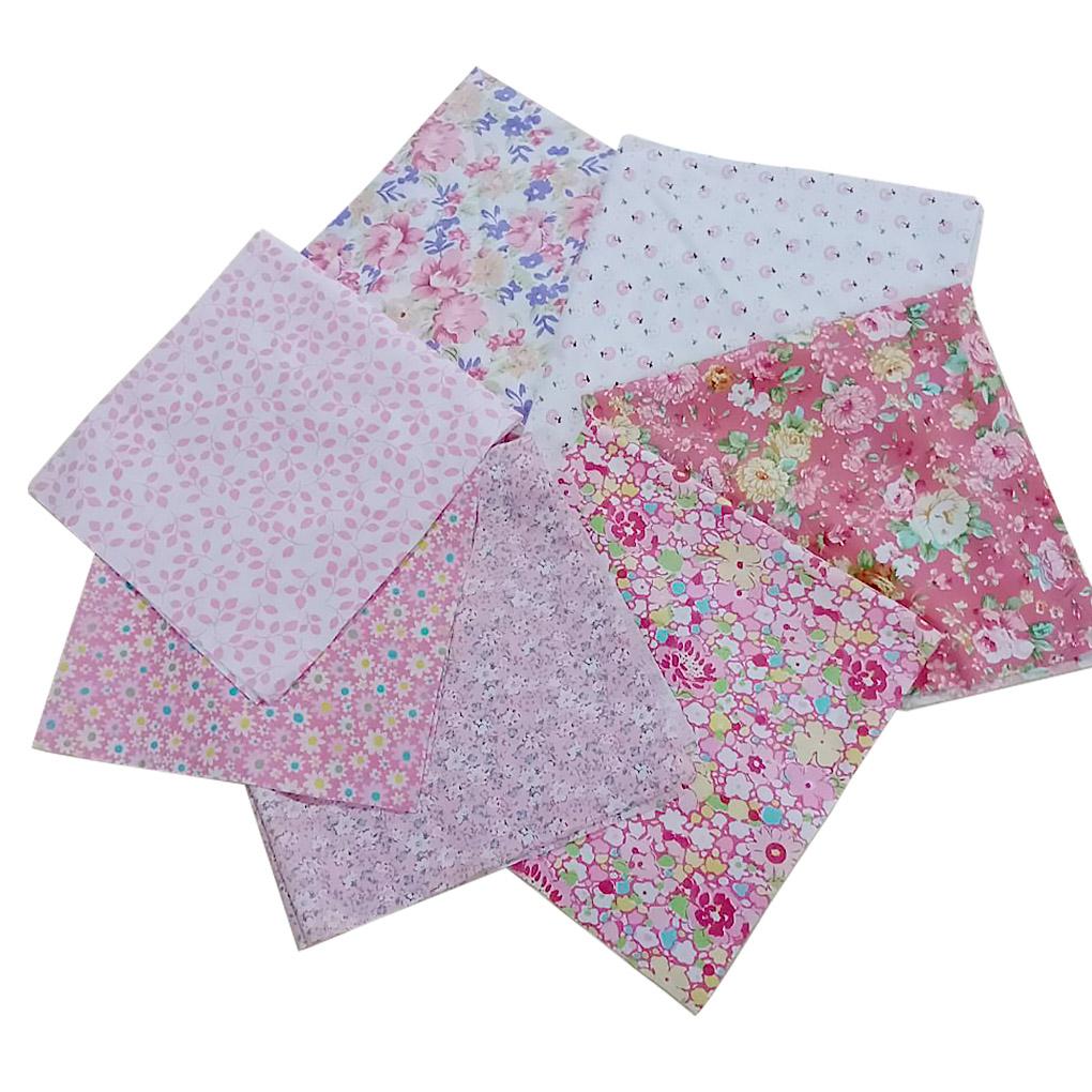7 Pieces Cotton Fabric Bag Sewing Floral Square Cloth Professional Tailor Needlework DIY Crafting Accessories