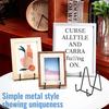 Picture Stands Holder Display Picture Easel Metal Plate Dish Tabletop Art Pictures Frame Photo Decorative Tabletop Art 1 Pc