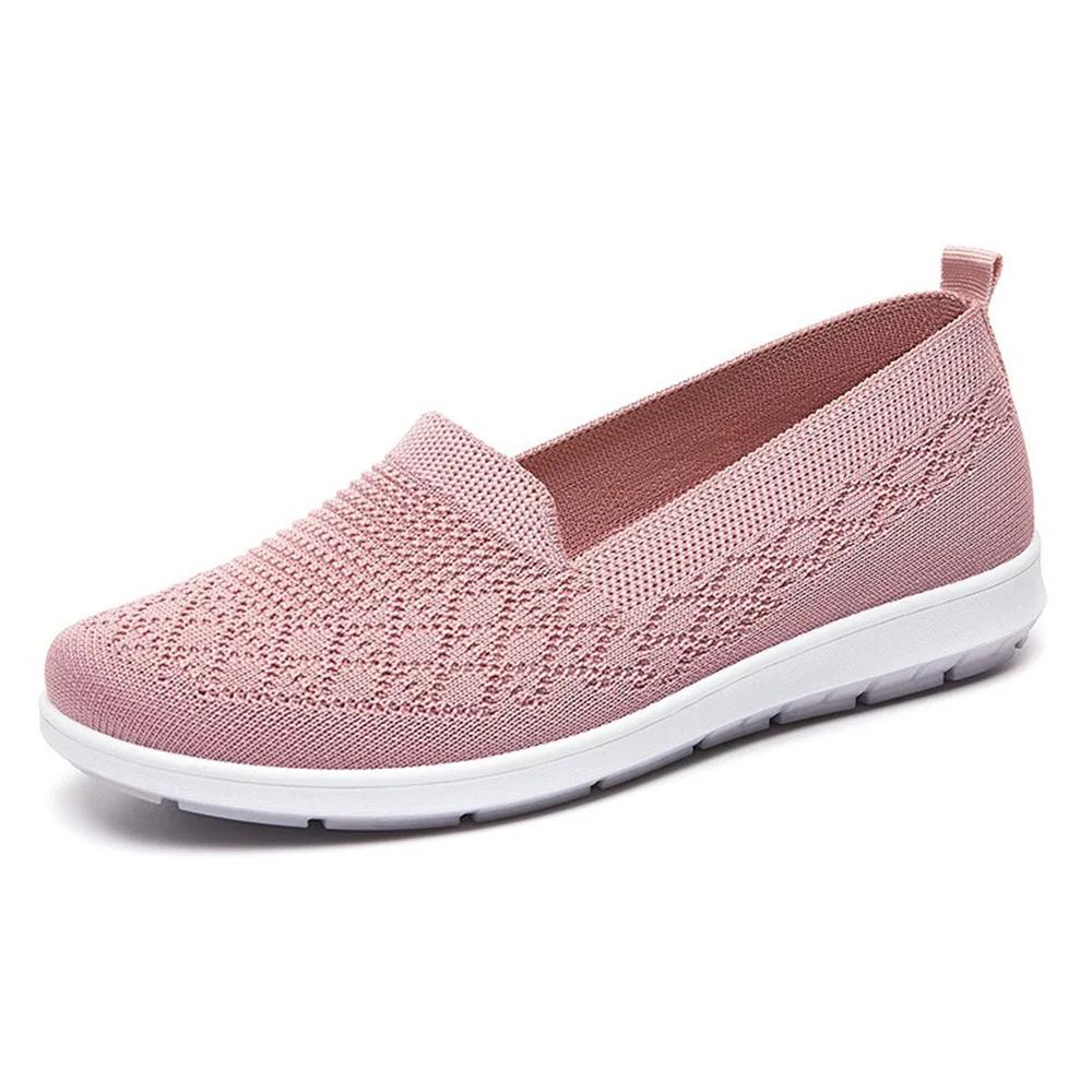 2024 Новые женские туфли из ткани Beijing Cloth Casual Breathable Flat Sole Single Soft Sole Shoes Mom Shoes Pink Women Casual Shoes