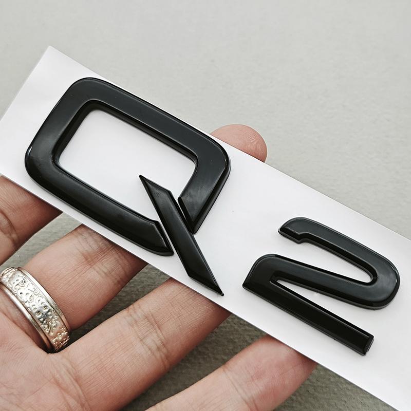 3D ABS Chrome Black Car Letters Logo Q2 Q4 Emblem Badge Rear Trunk Decal Sticker For Audi Q2 Q4 GA 8W Auto Accessories