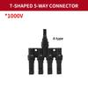 1/5/20/100 Pcs  Photovoltaic Solar T Connector T-Type 2/3/4/5 Branch Male And Female Battery Module Panel PV Plug wire