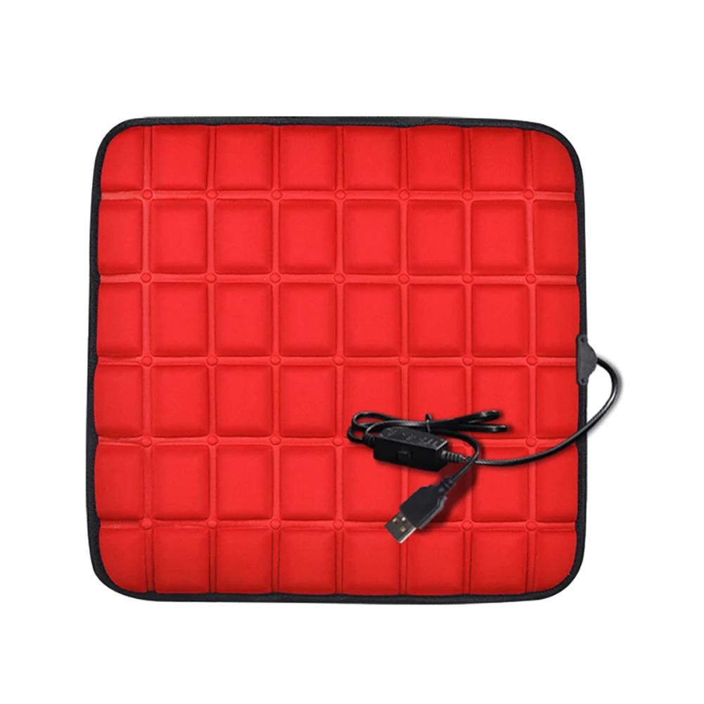 Car Heated Seat Cushion USB Power Graphene Heated Seat Pad 3 Levels Heating Seat Cushion for Park Stadium Car Travel