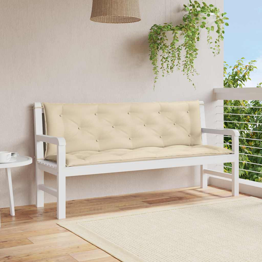 Garden Bench Cushion Beige 150x(50+50)x7 cm Oxford Fabric