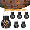 1-4PCSLED Outdoor Flame Effect Hanging Lantern Waterproof Garden Decoration Lamp Solar Fairy Light for Patio Garden Yard