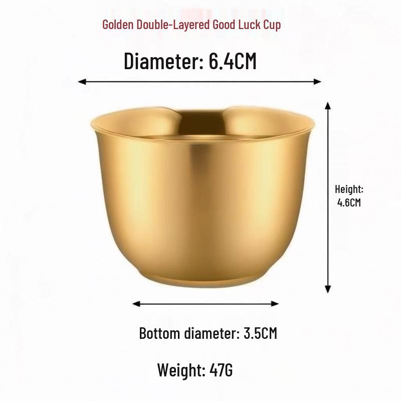 304 Stainless Steel Double-Layer Insulated Baijiu Cup, Single-Mouth Design for Home Use, Tea, Beer, Spirits, Two Liang Capacity.