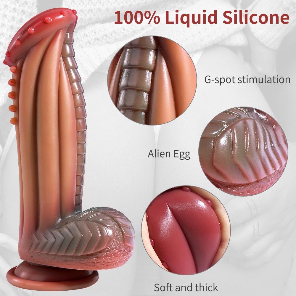 Alien Shape Silicone Dildo - Soft Vibrating Penis for Women Adult Sex Toys