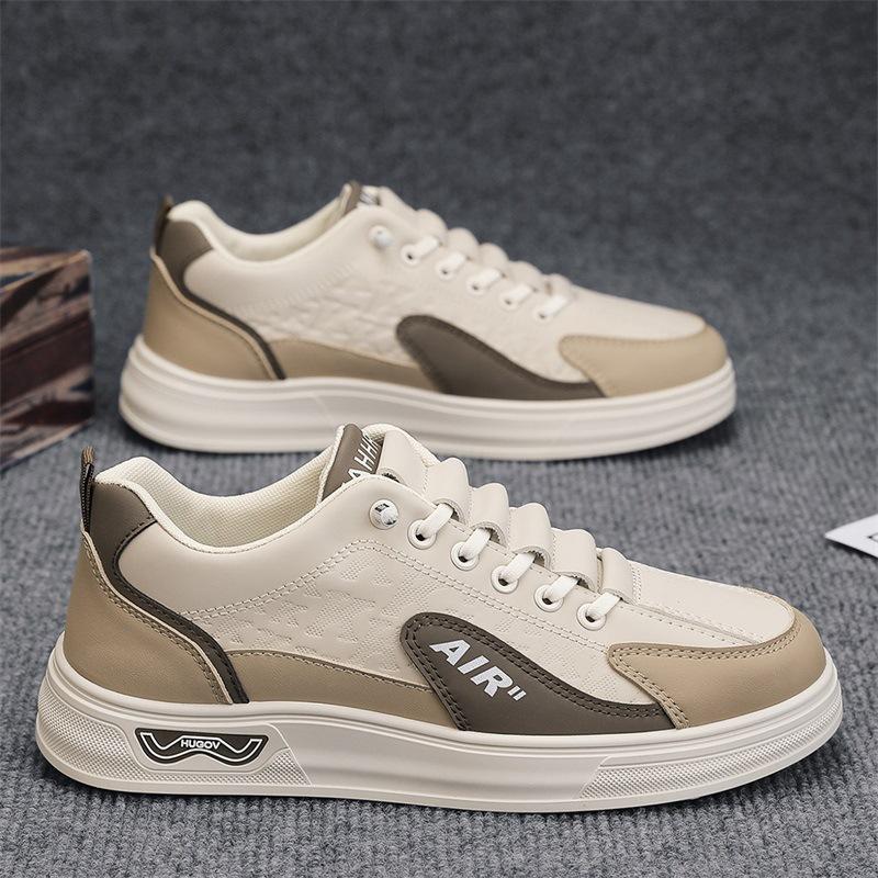 Men's shoes spring 2025 new breathable sports versatile casual board shoes fashionable men's one-pedal double color board shoes