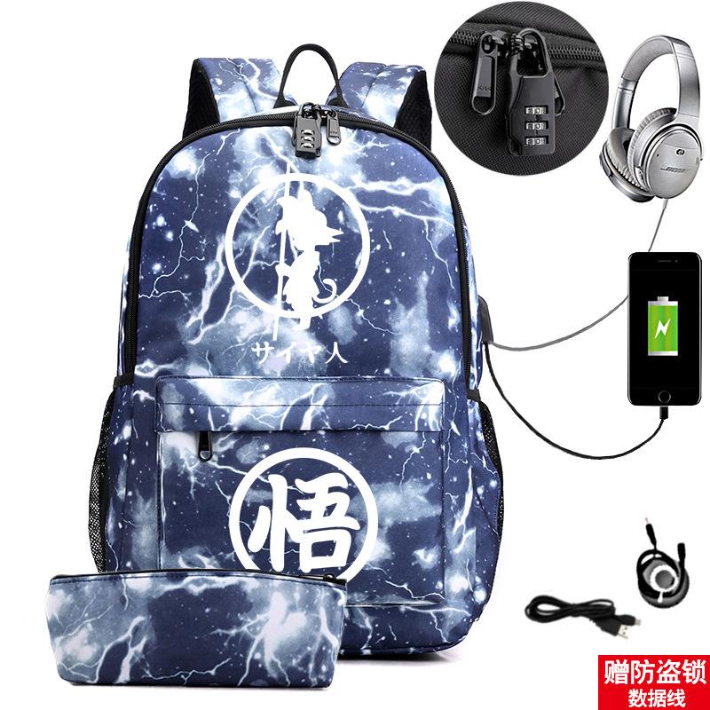 Football Printed Student Backpack Multifunctional Usb Interface Large Capacity Leisure Travel Backpack