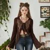 Fall Women's Pure Desire Fairy Style Design Butterfly Embroidery Tie Cardigan Thin Smock