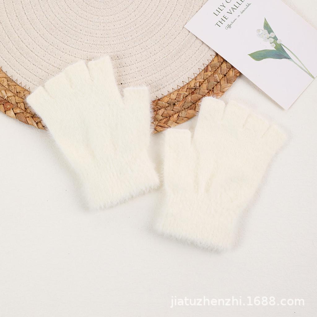 Зимние теплые перчатки плюшевые толстые перчатки без пальцев