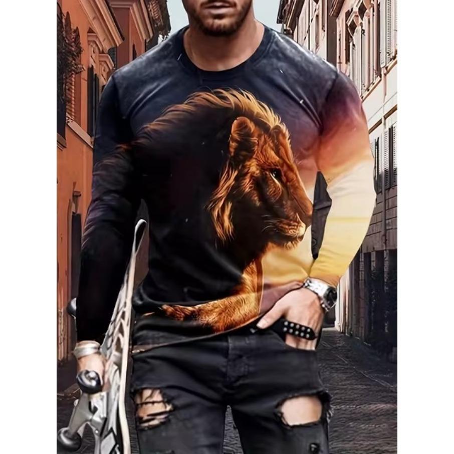 Женская футболка с круглым вырезом, длинным рукавом и 3D-принтом