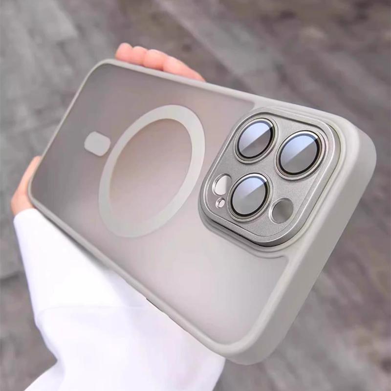Магнитный Матовый Полупрозрачный Чехол для iPhone 17 Air 16 15 14 13 12 11 Pro Max Plus для Magsafe Беспроводной Зарядки Ударопрочный Чехол