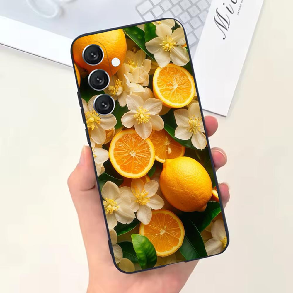 Фруктовый лимонный Рисунок Чехол для Телефона Для Samsung Galaxy A13,A21s,A22,A31,A32,A52,A53,A71,A80,Мягкий Черный Корпус