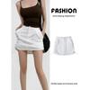 Za2024 Summer New Product Women's Clothes Retro Sexy High Waist Sheath Pocket Side Drawstring Parka Skirt