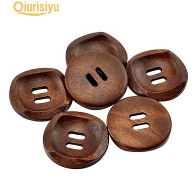 25 шт. коричневая деревянная пуговица с двумя отверстиями