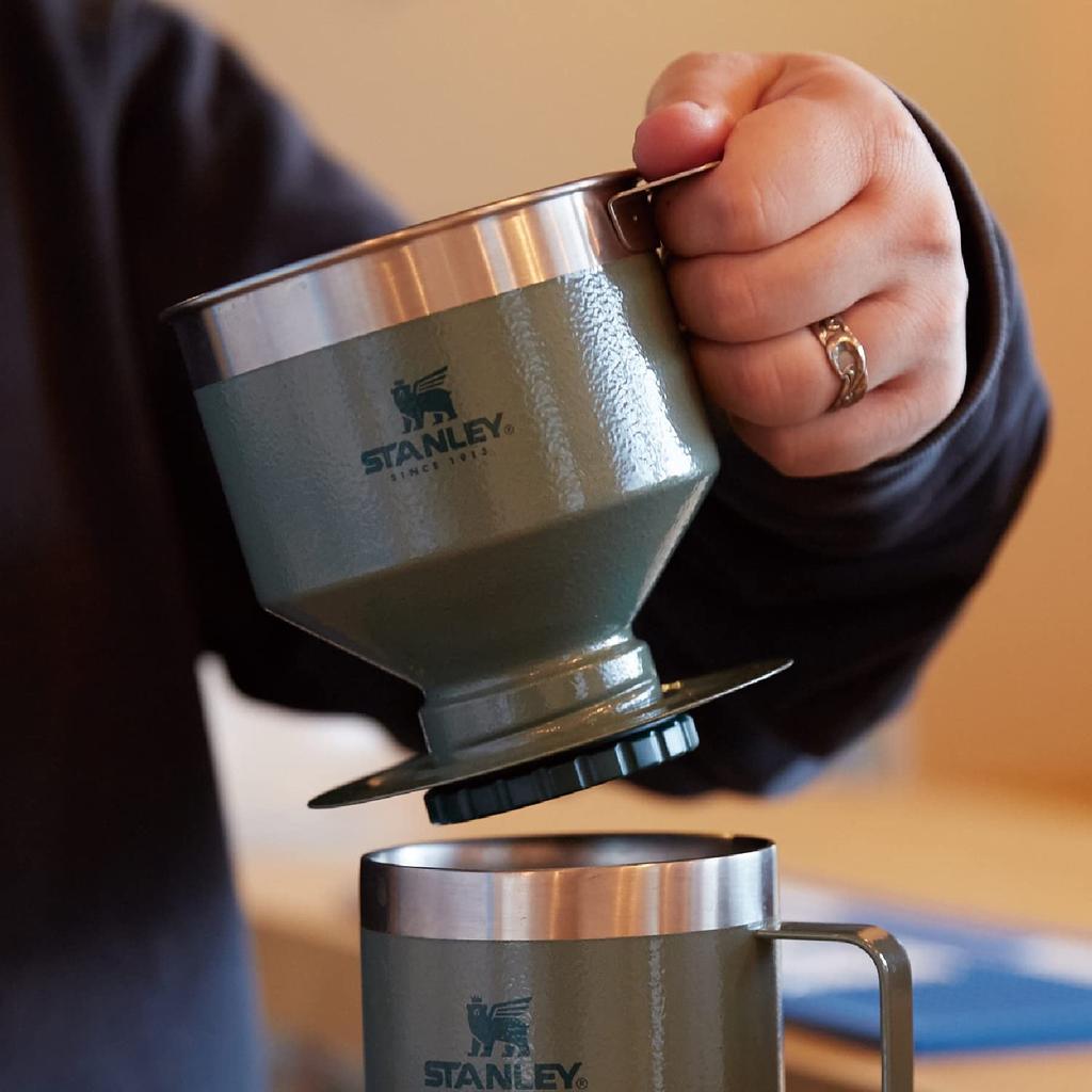 STANLEY Classic Pour-Over Green Dripper with Stainless Steel Filter, 1-4 Cups of Coffee, Ideal for Outdoor Use or Home Cafes, with Warranty