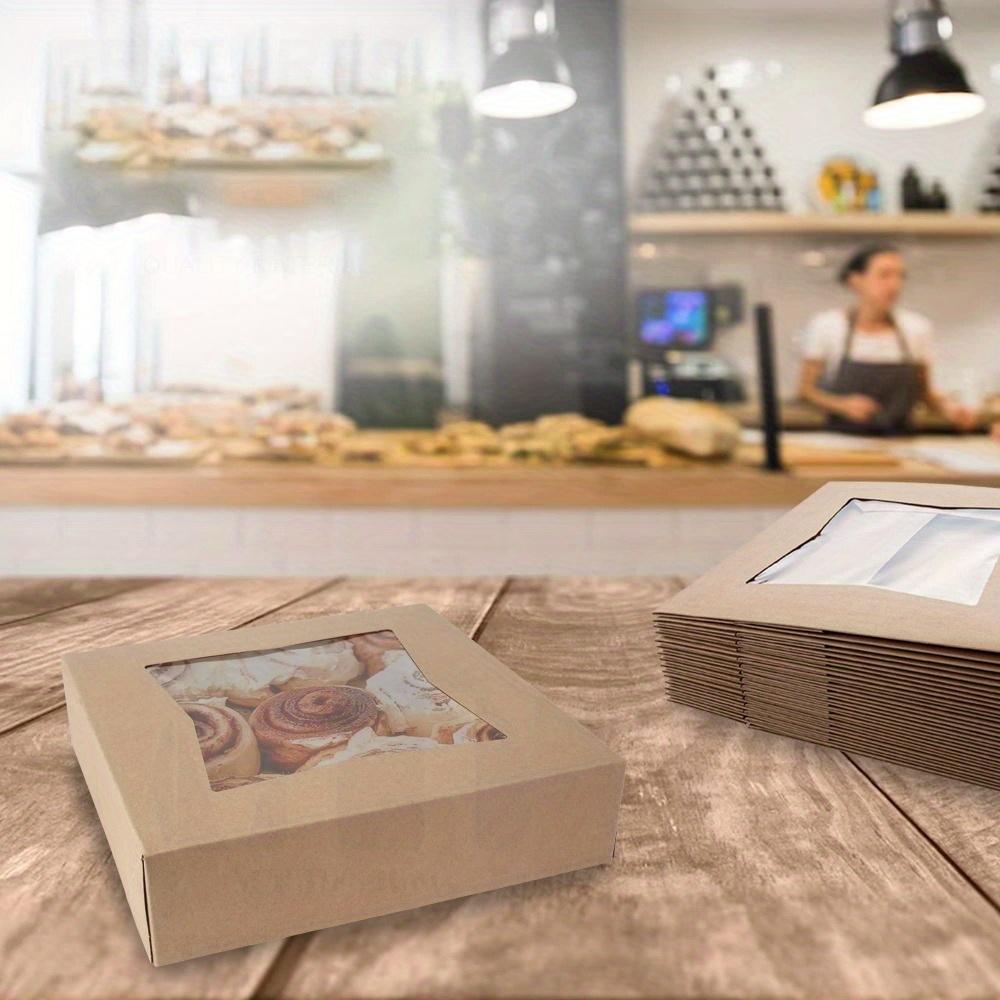 10 шт. подарочных коробок из крафт-бумаги с прозрачным окном, автоматически выдвижные подарочные упаковочные коробки, витрины для Рождества, Дня благодарения, Дня матери, выпускного