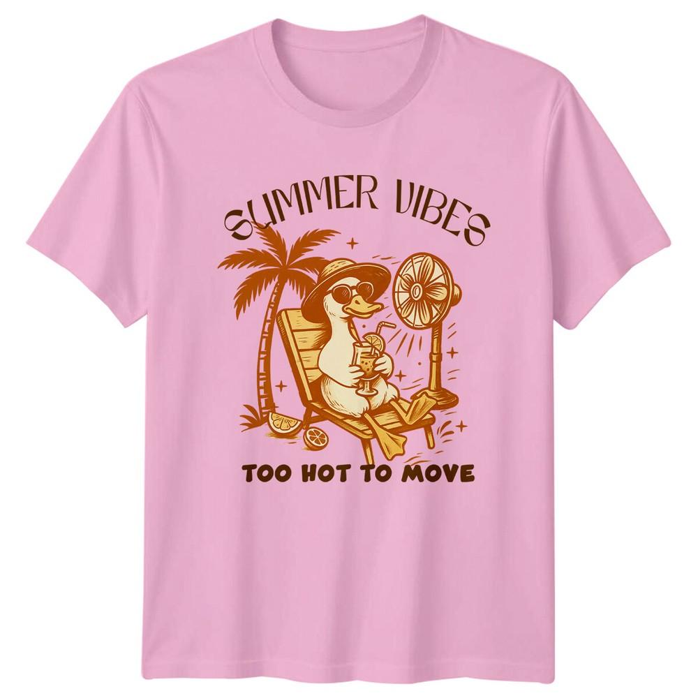 Summer Vibes Too Hot To Move Retro Duck Beach TShirt