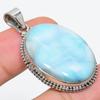 Подвеска из стерлингового серебра 925 пробы с драгоценным камнем Natural Republic Larimar 1,75 дюйма R9F28