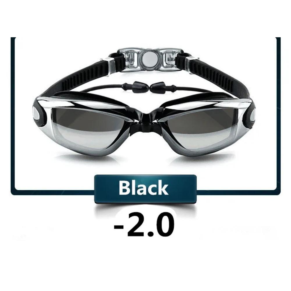 Anti Fog Professional Swimming Goggles Swimming Glasses Myopia with Earplugs Nose Clip Electroplate Waterproof Silicone Swim