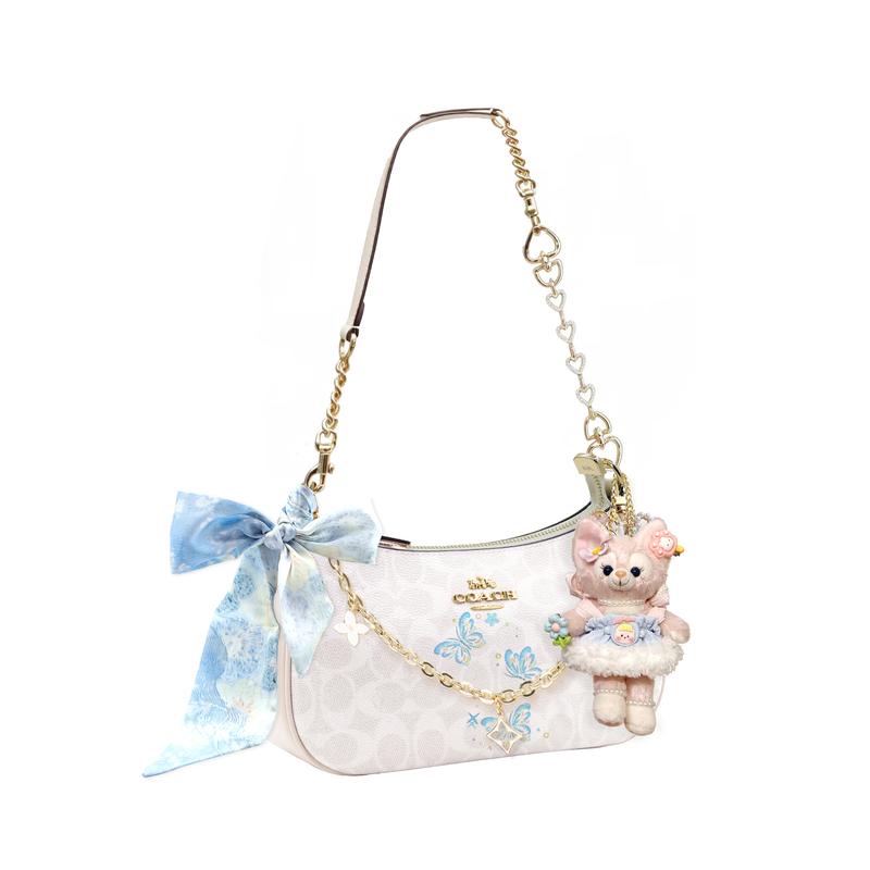 COACH shoulder bag [Customized bag] Teri 25 brand micro-label detachable strap bow silk scarf extension chain printed artificial Guanzizai basic model