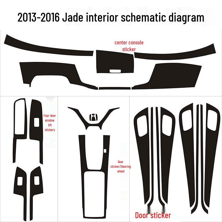 Jade Interior Carbon Fiber Console & Gear Stickers for Car Protection